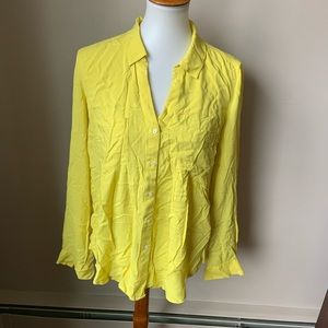 Anthropologie Maeve Yellow Button Down Blouse